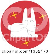 Poster, Art Print Of Round Red Magicians Rabbit Icon
