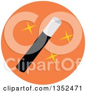Clipart Of A Round Orange Magicians Wand Icon Royalty Free Vector Illustration