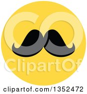 Poster, Art Print Of Round Yellow Mustache Icon