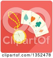 Poster, Art Print Of Square Magic Card Trick Icon With A Stopwatch