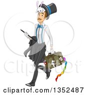 Poster, Art Print Of Male Magician Walking With His Gear