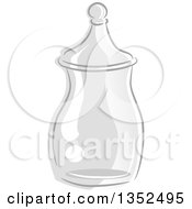 Clipart Of A Sketched Glass Apothecary Jar Royalty Free Vector Illustration