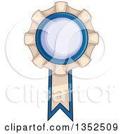 Clipart Of A Blue And Beige Award Ribbon Royalty Free Vector Illustration by BNP Design Studio