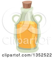 Clipart Of A Bottle With An Orange Potion Royalty Free Vector Illustration