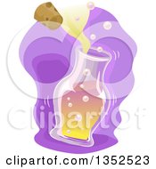 Clipart Of A Potion Bottle With Mist Royalty Free Vector Illustration by BNP Design Studio