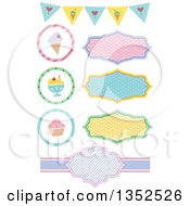 Clipart Of Ice Cream Icons Labels Frames And Bunting Banners Royalty Free Vector Illustration