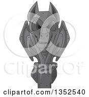 Clipart Of A Perched Stone Gargoyle Statue Royalty Free Vector Illustration by BNP Design Studio