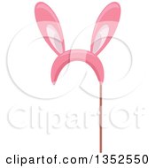 Clipart Of A Photo Booth Pink Bunny Ears Prop Royalty Free Vector Illustration