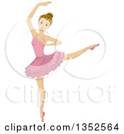 Poster, Art Print Of Teenage Caucasian Ballerina Dancing