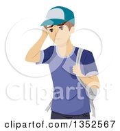 Poster, Art Print Of Young White Male Student Worrying