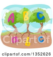 Poster, Art Print Of Alphabet Abc Trees