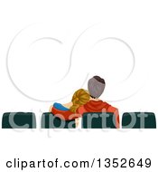 Poster, Art Print Of Rear View Of A Teen Couple Cuddling At The Movies Under Text Space