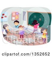 Poster, Art Print Of Students Cleaning A Classroom
