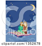 Poster, Art Print Of Young Couple On A Magic Carpet Ride