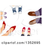 Poster, Art Print Of Group Of Family Feet In A Circle