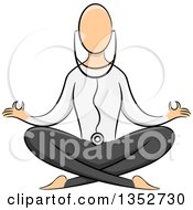 Clipart Of A Sketched Yoga Practicioner On The Lotus Pose Royalty Free Vector Illustration by BNP Design Studio