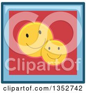 Poster, Art Print Of Blue And Red Happy Face Smiley Button Icon