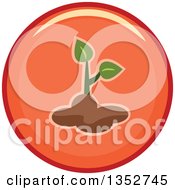 Clipart Of A Round Seedling Plant Icon Royalty Free Vector Illustration