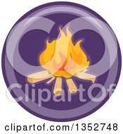 Poster, Art Print Of Round Purple Camp Fire Icon