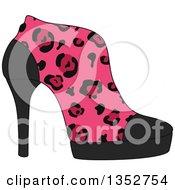 Pink Leopard Print High Heel Shoe