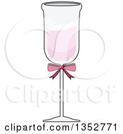 Clipart Of A Tall Glass Of Champagne With A Pink Bow Royalty Free Vector Illustration by BNP Design Studio
