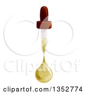 Clipart Of A Medicine Dropper With An Amber Syrup Drop Royalty Free Vector Illustration