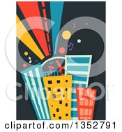 Poster, Art Print Of Roof Top Party On Skyscrapers