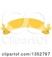 Clipart Of A Blank Yellow Ribbon Banner Royalty Free Vector Illustration