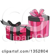 Poster, Art Print Of Pink And Black Gifts Or Boxes