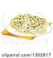 Clipart Of A Plate Of Pasta Royalty Free Vector Illustration by BNP Design Studio
