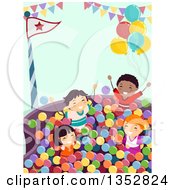 Poster, Art Print Of Group Of Children Playing In A Ball Pit