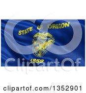 Poster, Art Print Of 3d Rippling State Flag Of Oregon Usa