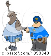 Cartoon Police Officer Arresting A Man As He Accidental Poops His Pants