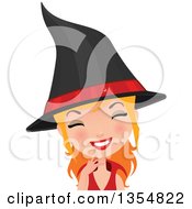 Poster, Art Print Of Happy Red Haired Witch Woman Smiling