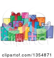 Poster, Art Print Of Cartoon Group Of Colorful And Patterned Gifts