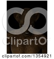 Clipart Of A 3d Hairy Demon Over Black Royalty Free Illustration