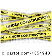 Poster, Art Print Of Background Of Yellow Under Construction Tape Over Shaded White