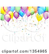 Poster, Art Print Of Colorful Party Balloon And Confetti Background