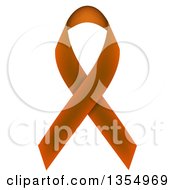 Clipart Of A Brown Awareness Ribbon Royalty Free Vector Illustration
