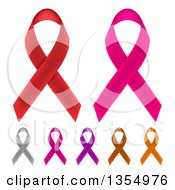 Clipart Of Colorful Awareness Ribbons Royalty Free Vector Illustration