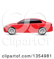 Poster, Art Print Of Red Sedan Car With Dark Window Tint