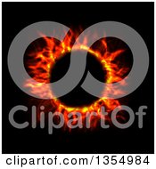Poster, Art Print Of Red Hot Fire Circle On Black