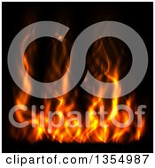 Clipart Of A Red Hot Fire Burning On Black Royalty Free Vector Illustration