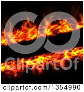 Clipart Of A Red Hot Fire Burning On Black Royalty Free Vector Illustration by vectorace