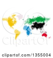 Poster, Art Print Of Colorful Polygonal World Map Atlas