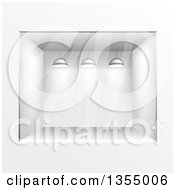 Clipart Of A Glass Gallery Case With Lights Royalty Free Vector Illustration