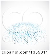 Clipart Of A Background With Blue Halftone On Shading Royalty Free Vector Illustration