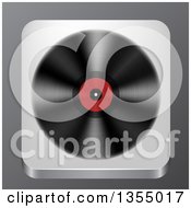 Clipart Of A 3d Vinyl Record App Icon Over Gray Royalty Free Vector Illustration