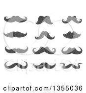 Clipart Of Dark Gray Mustaches Royalty Free Vector Illustration