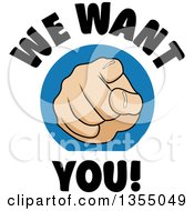 Poster, Art Print Of Cartoon Hand Pointing Outward With We Want You Text